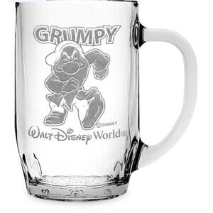 VTG Disney Grumpy DRINK GLASS MUG CUP 10oz Let It Go Arribas Bros.
